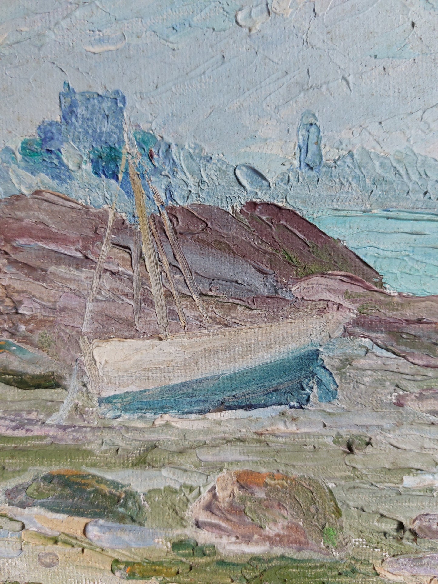 Huile sur toile « Bord de mer »