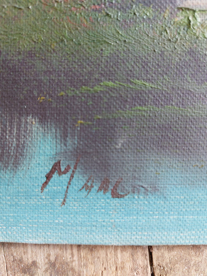 Petite huile sur toile « Moulin »