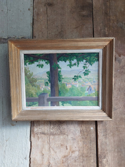 Huile sur toile encadrée « Paysage provençal »