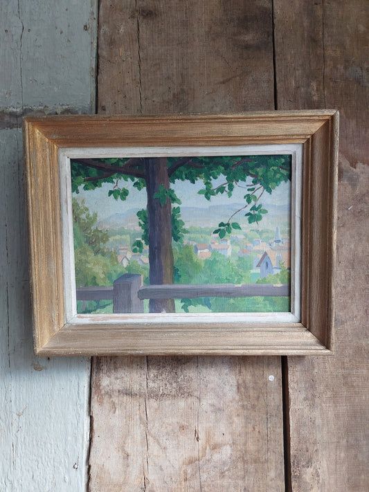 Huile sur toile encadrée « Paysage provençal »