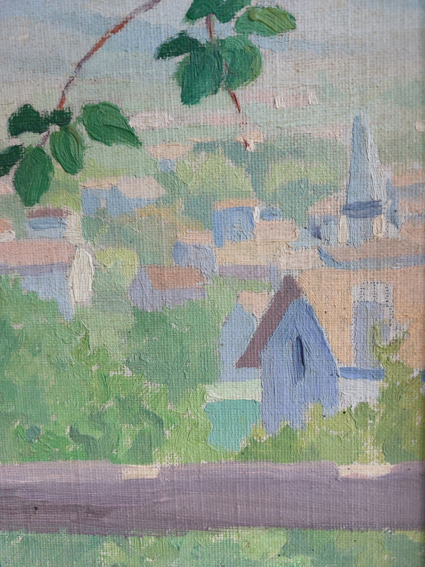 Huile sur toile encadrée « Paysage provençal »