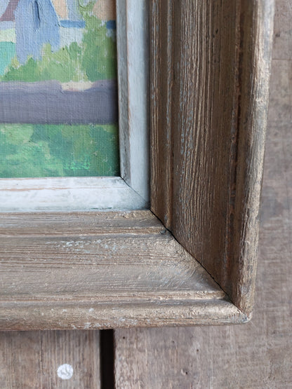 Huile sur toile encadrée « Paysage provençal »