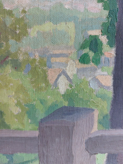 Huile sur toile encadrée « Paysage provençal »