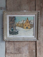 Huile sur panneau « Village enneigé »