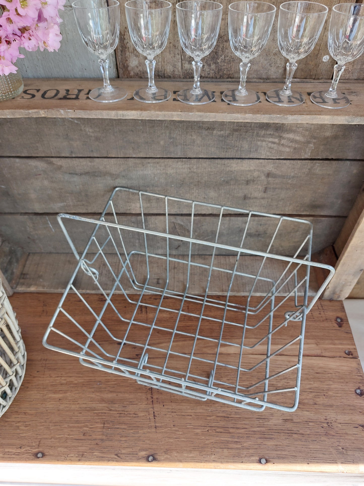 Panier métal grillagé industriel