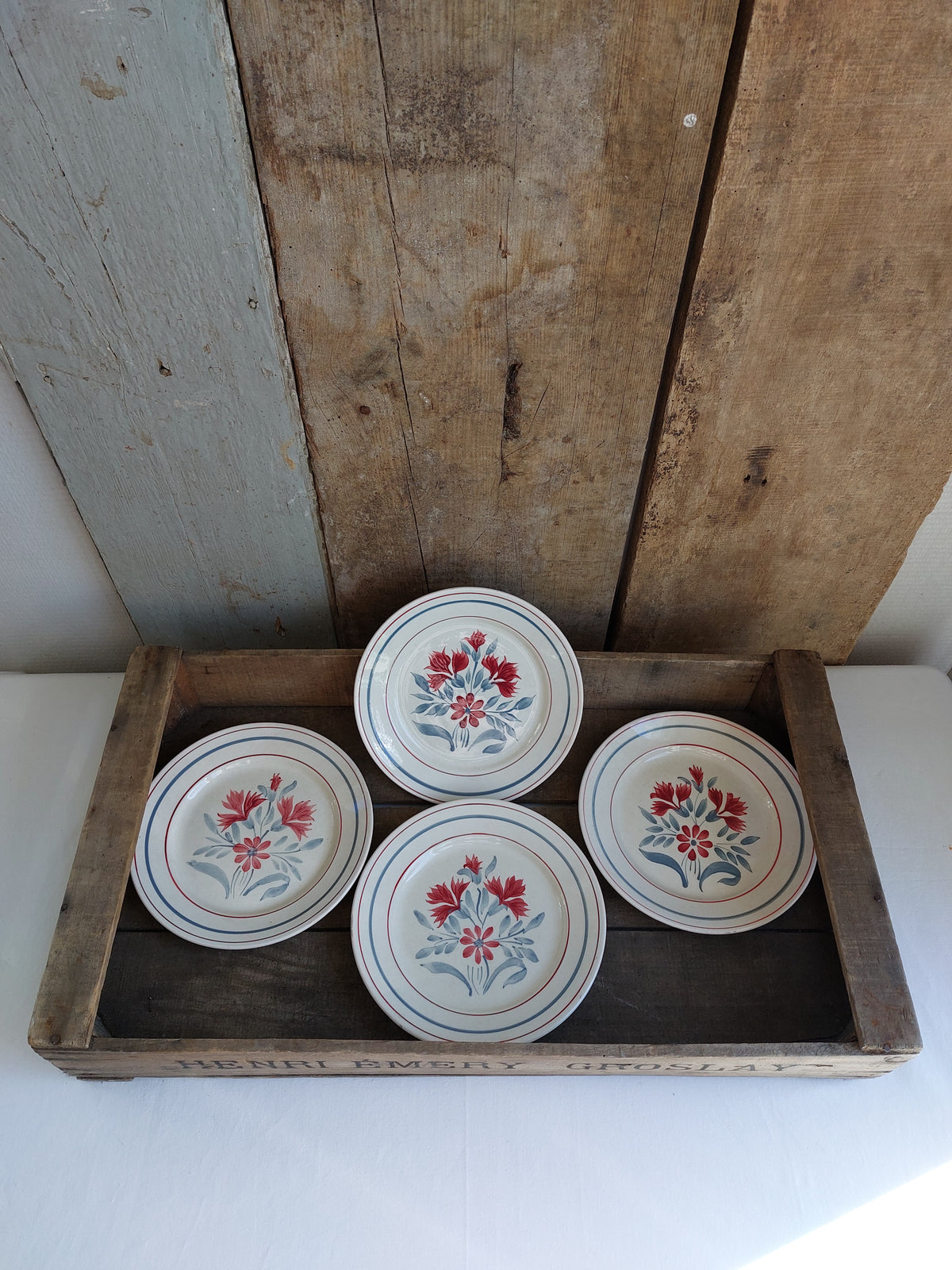 Lot de 4 assiettes Luneville modèle Herblay