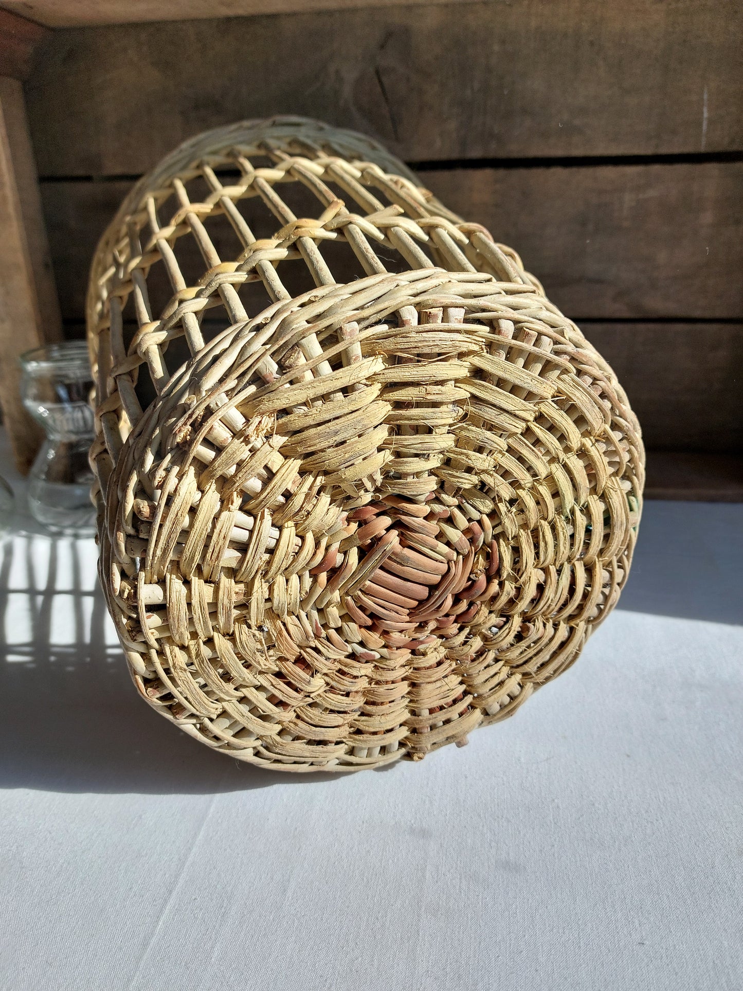 Corbeille à papier en osier