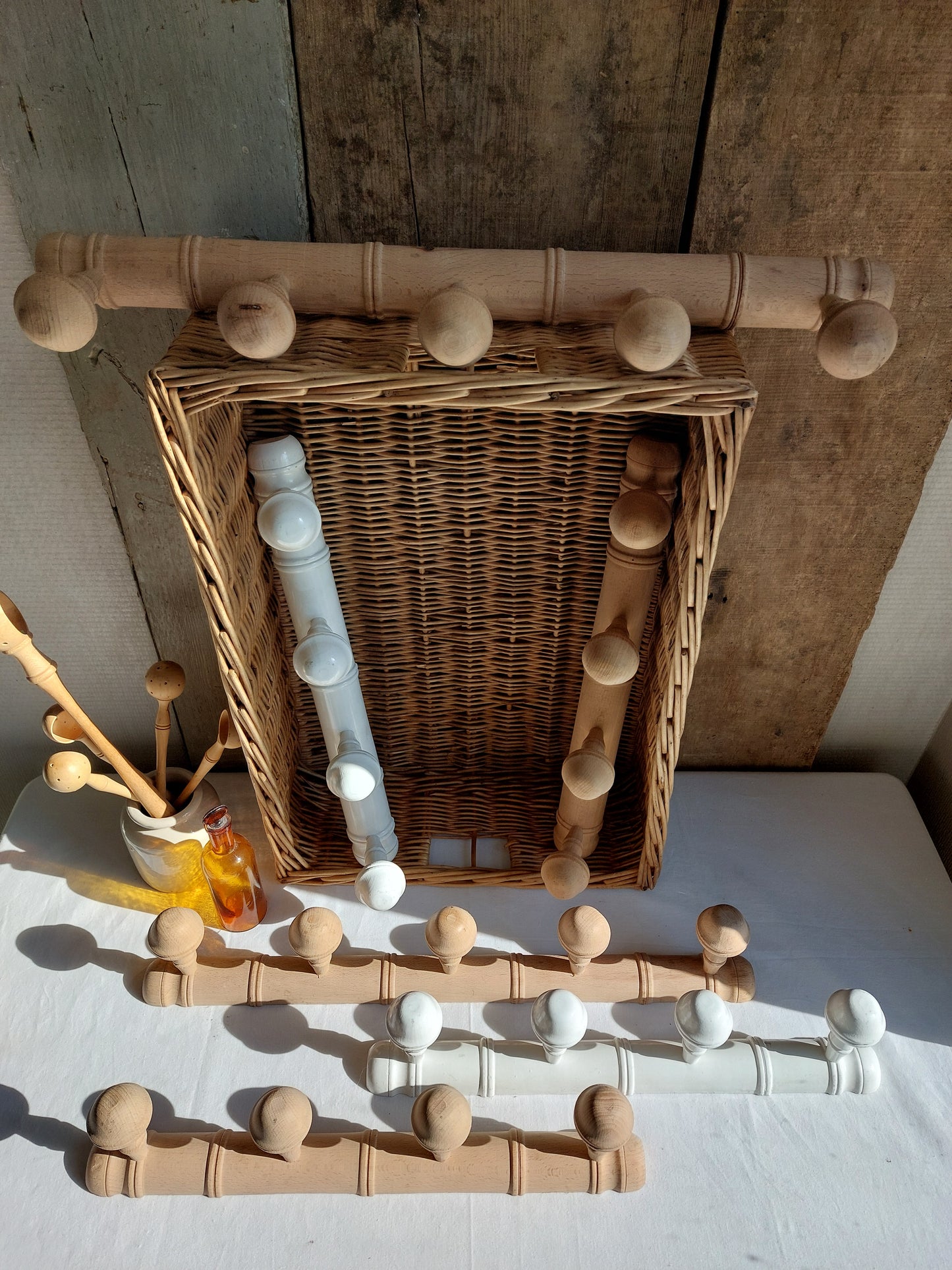 Porte manteau inspiration bambou 6 patères