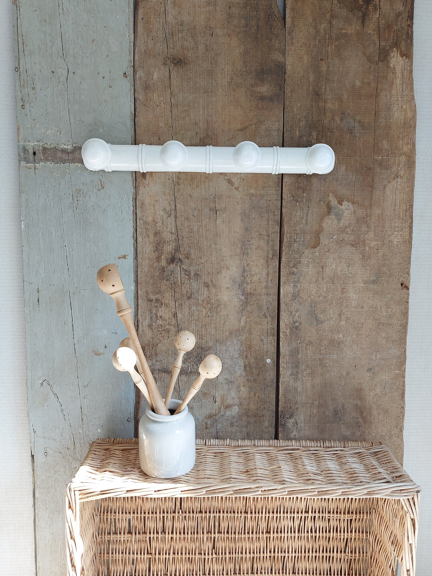 Porte manteau inspiration bambou blanc
