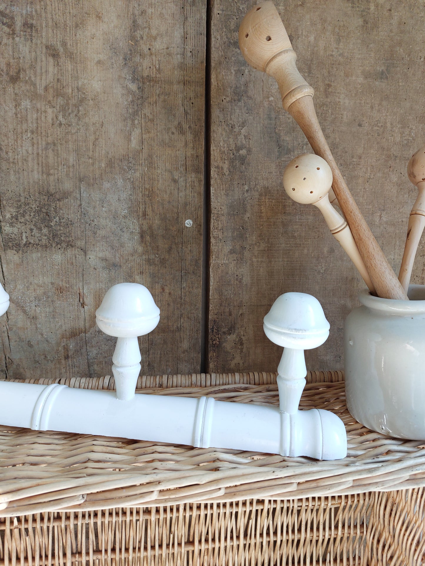 Porte manteau inspiration bambou blanc
