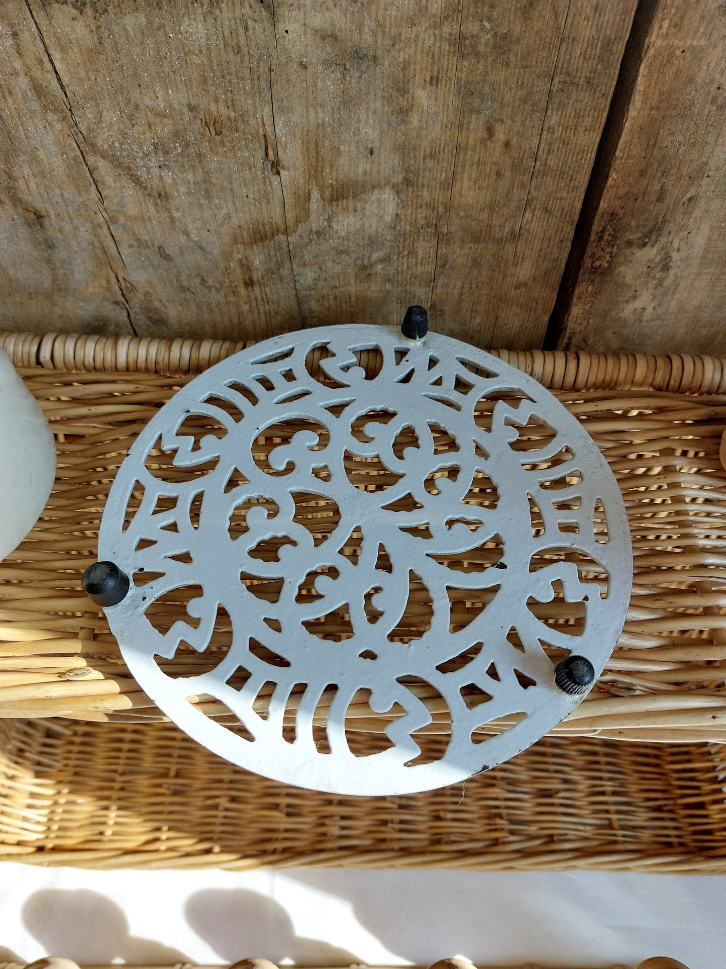 Dessous de plat en fonte émaillée blanc