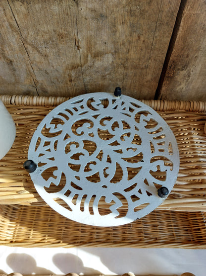 Dessous de plat en fonte émaillée blanc