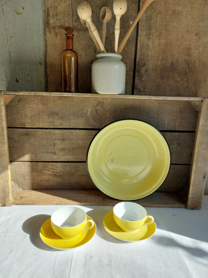 Duo de tasses à café jaune Limoges