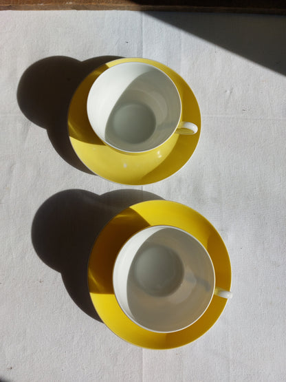 Duo de tasses à café jaune Limoges