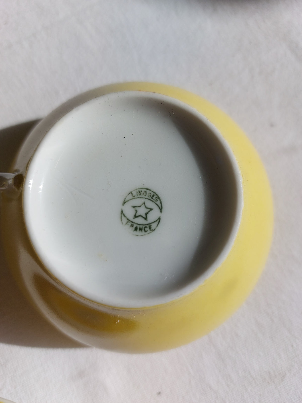 Duo de tasses à café jaune Limoges