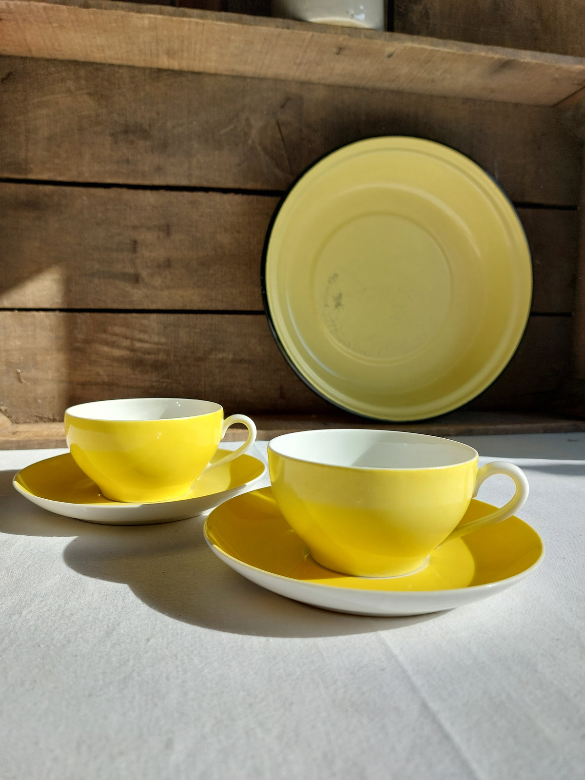 Duo de tasses à café jaune Limoges