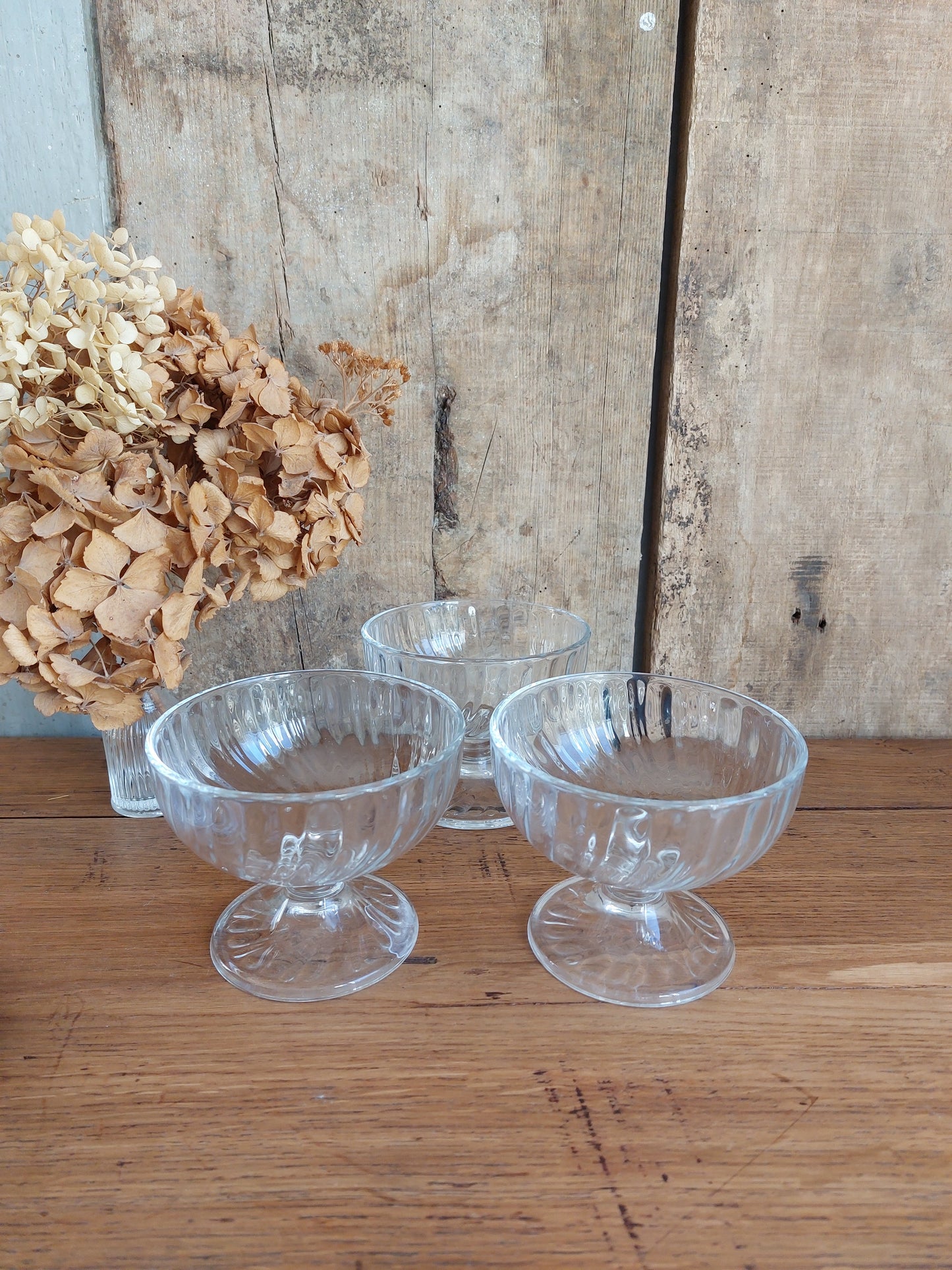Lot de 3 coupes sur pied