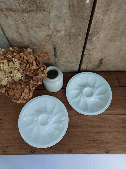 Lot de 2 assiettes à huitres en porcelaine de Limoges