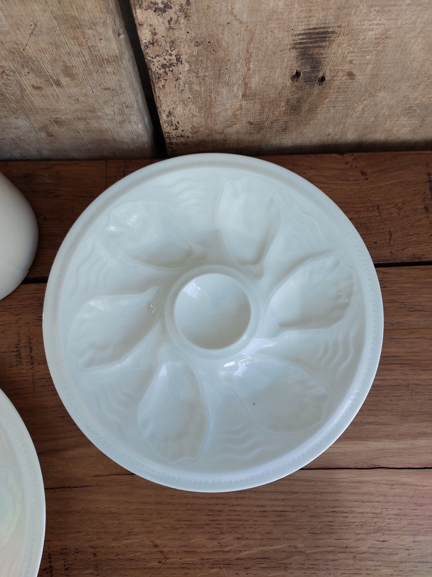 Lot de 2 assiettes à huitres en porcelaine de Limoges