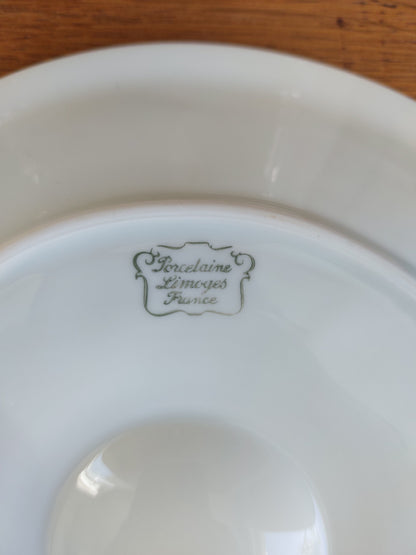 Lot de 2 assiettes à huitres en porcelaine de Limoges