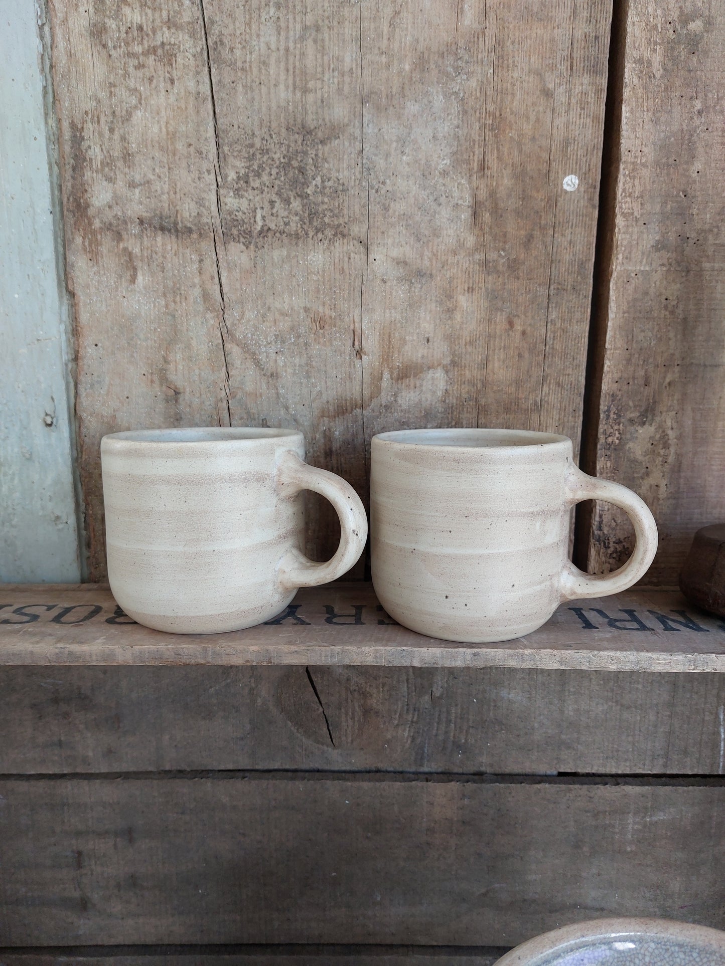 Duo de mugs céramique beige