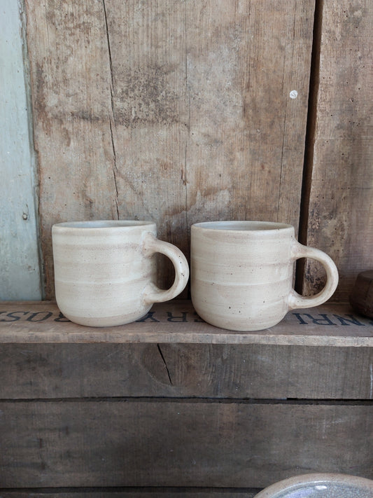 Duo de mugs céramique beige