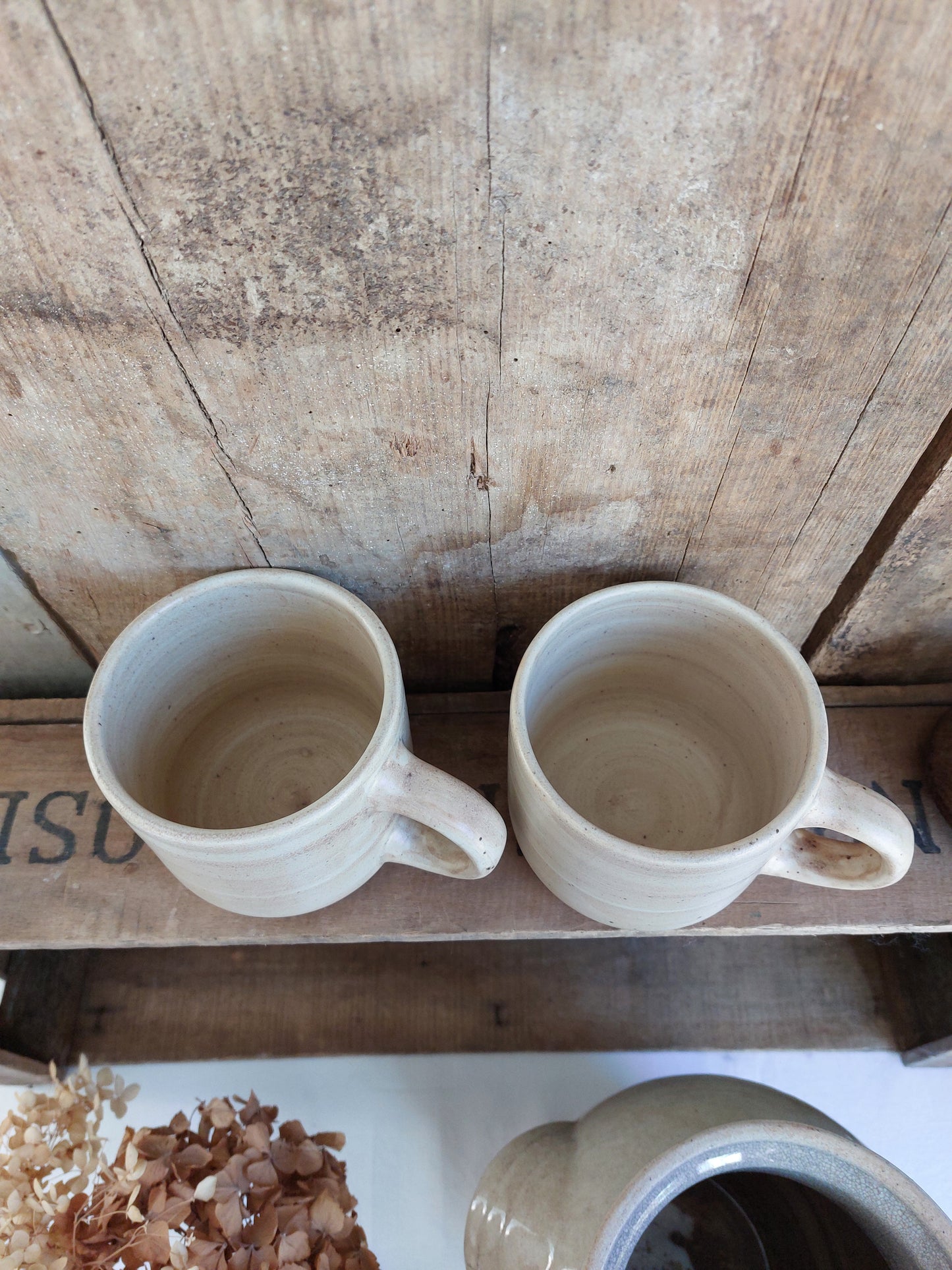 Duo de mugs céramique beige