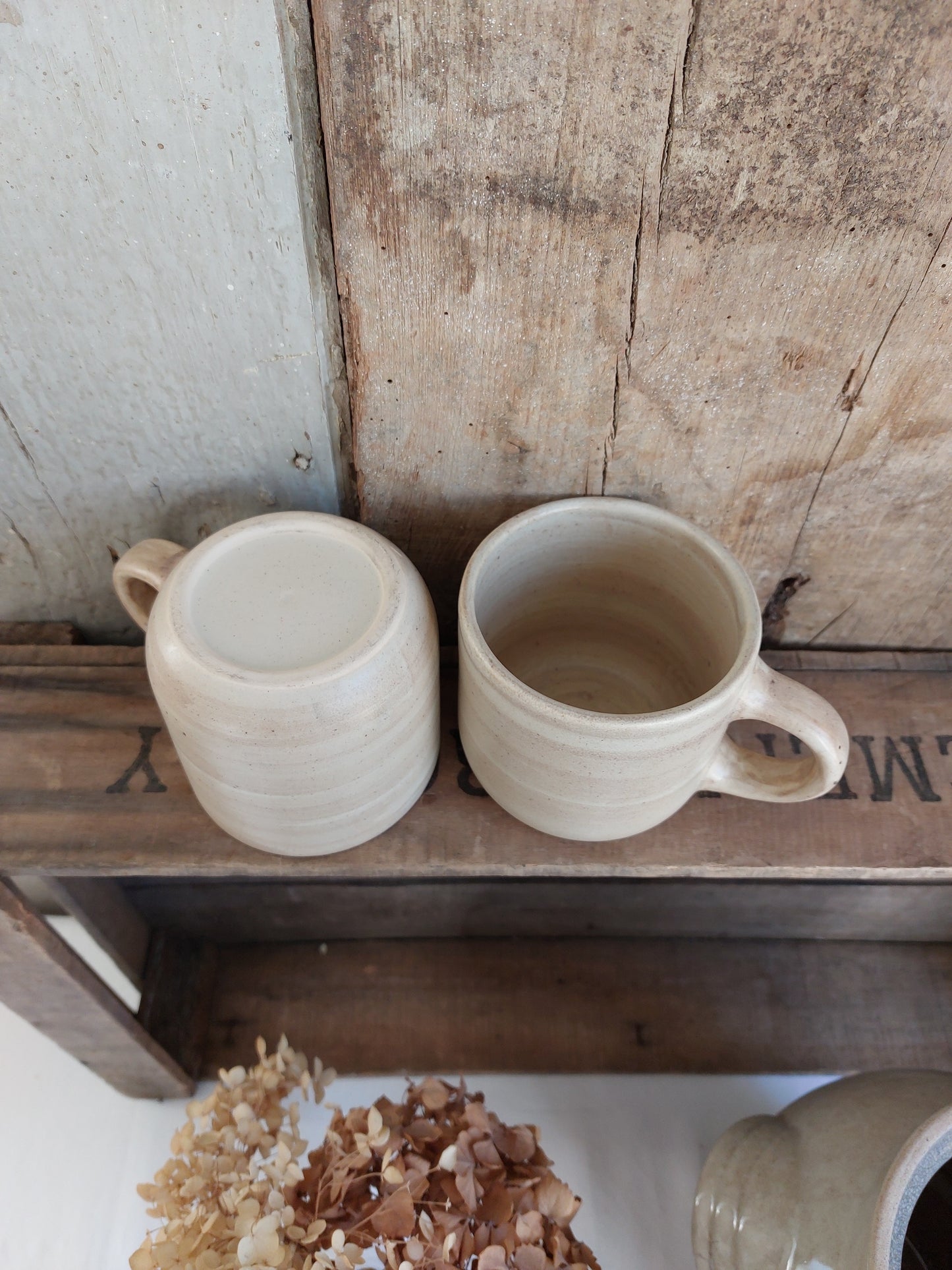 Duo de mugs céramique beige