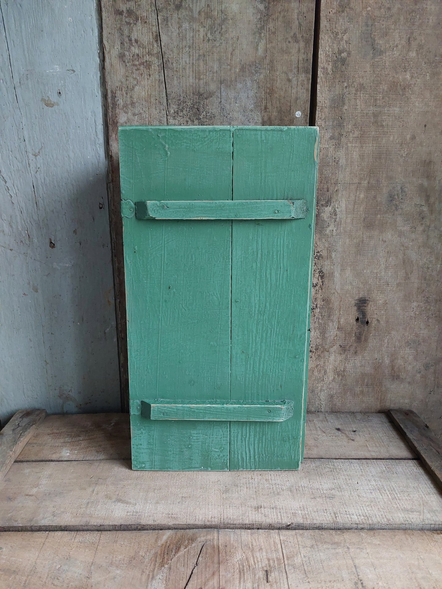 Ancien coffret bois vert