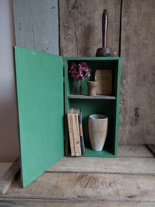 Ancien coffret bois vert