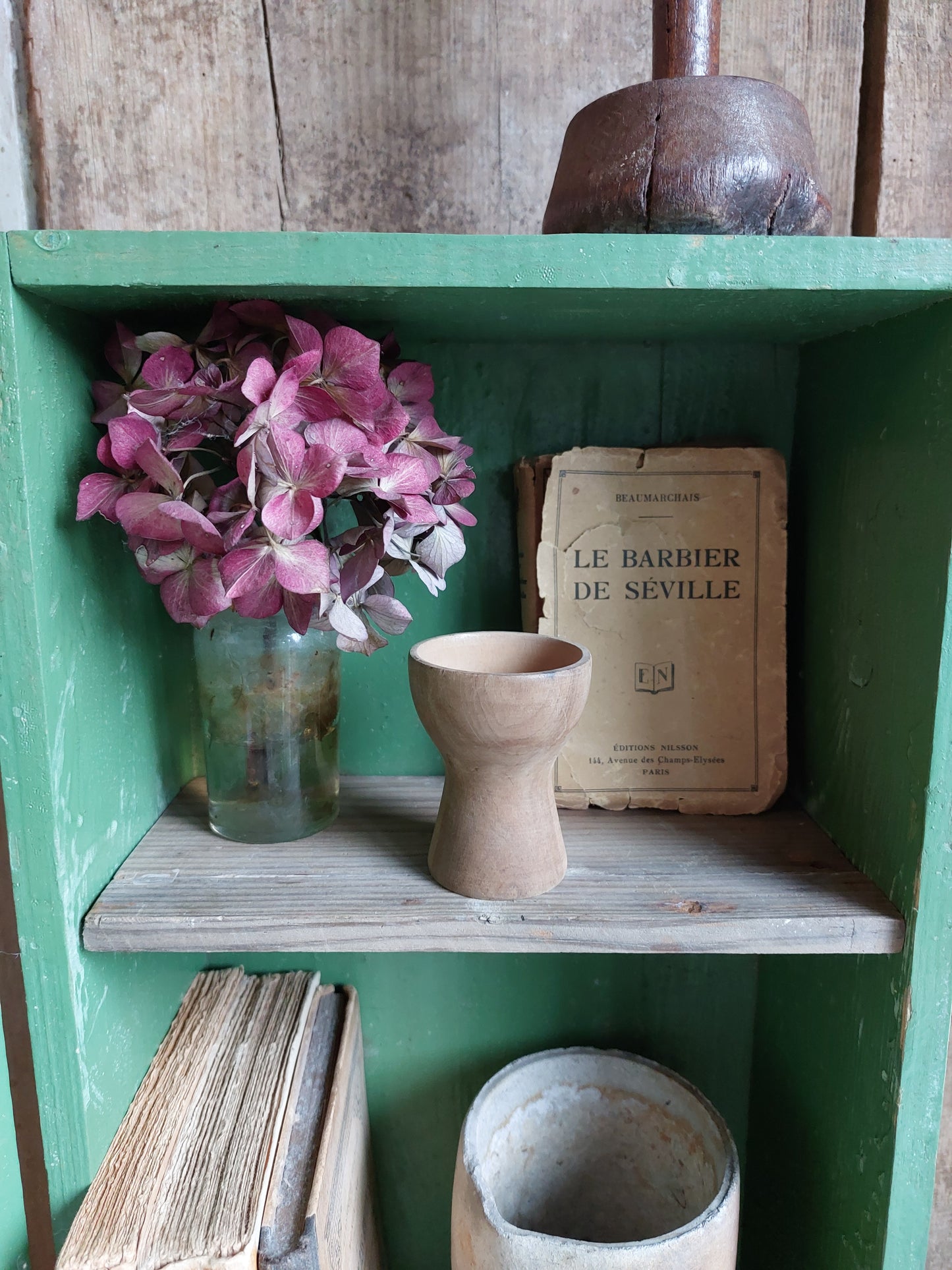 Ancien coffret bois vert
