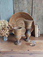 Lot de 2 vases anciens en bois tourné