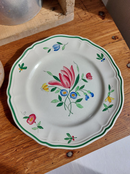 Lot de 6 assiettes à dessert Longchamp «Tulipes»