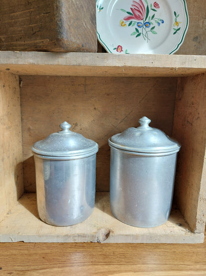 Lot de 2 pots de conservation en aluminium Japy Frères
