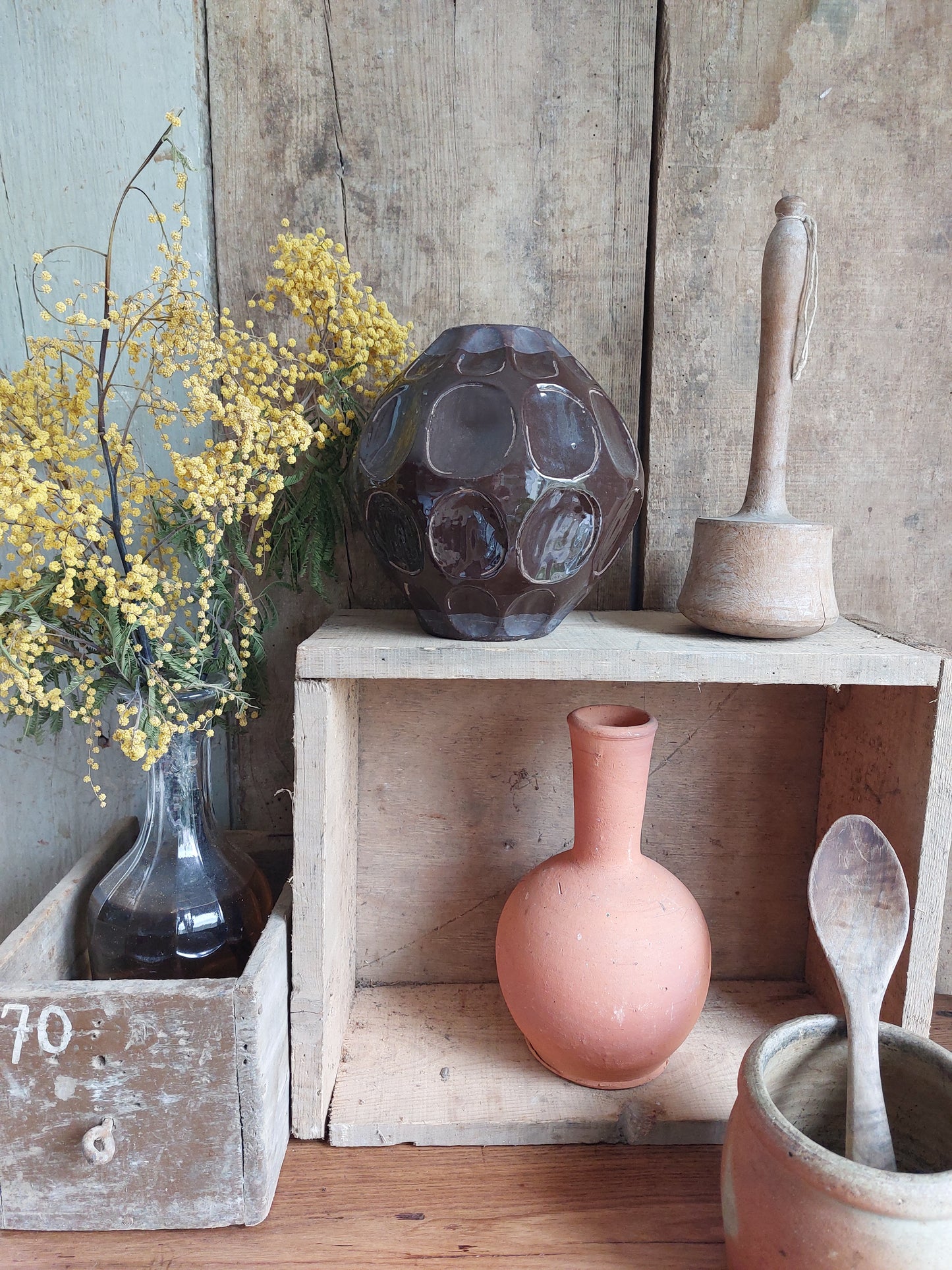 Vase en terre cuite marron