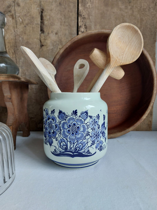 Vase bleu de Delft Distel Hollande 1977