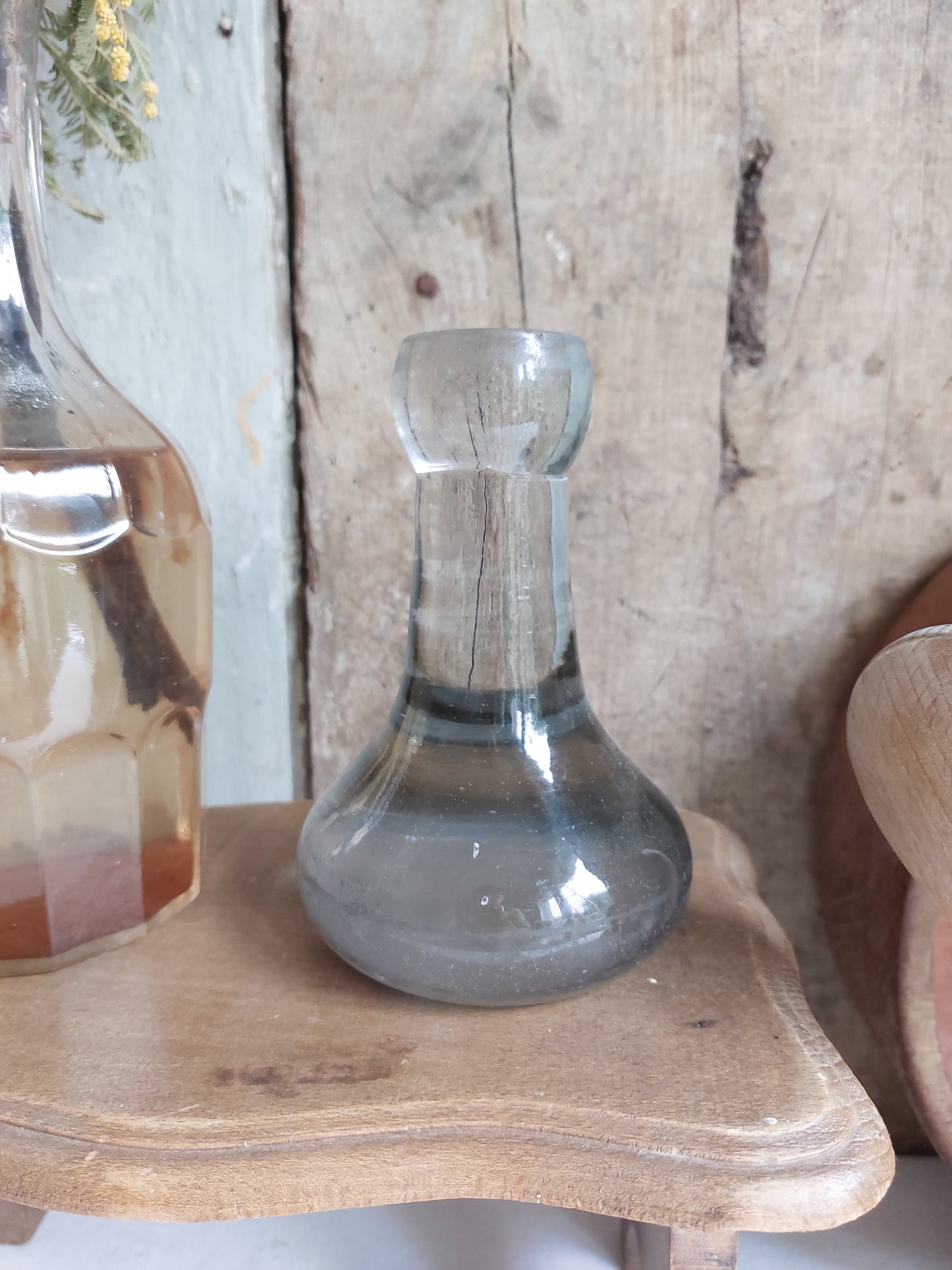 Ancien pilon en verre XXème pour mortier d’apothicaire