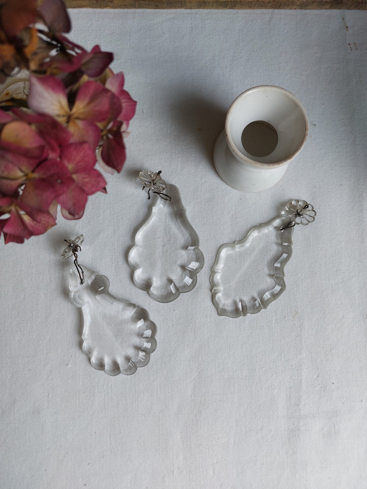 Lot de 3 pampilles en verre