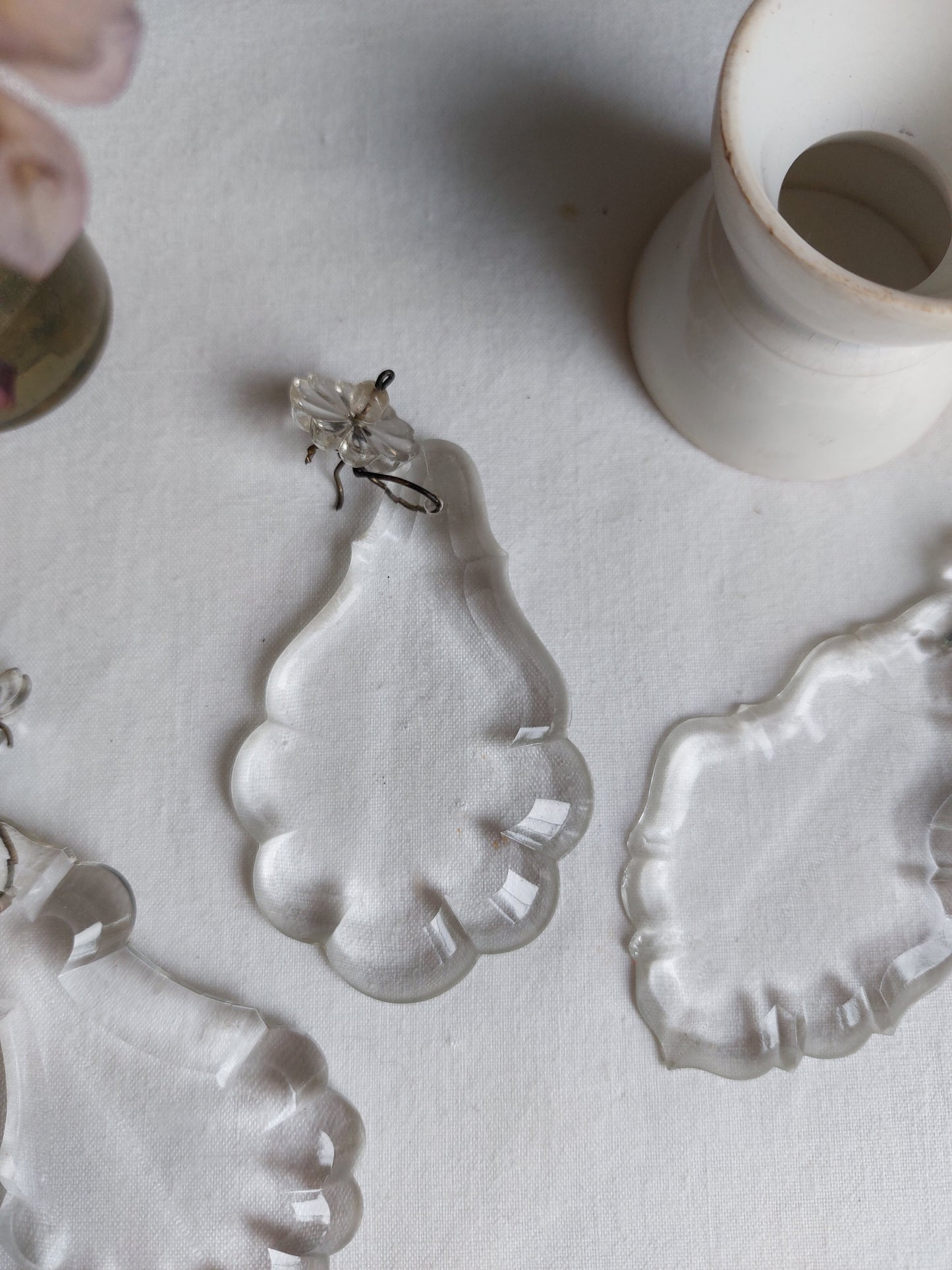 Lot de 3 pampilles en verre