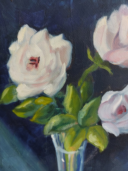 Huile sur toile « Roses »