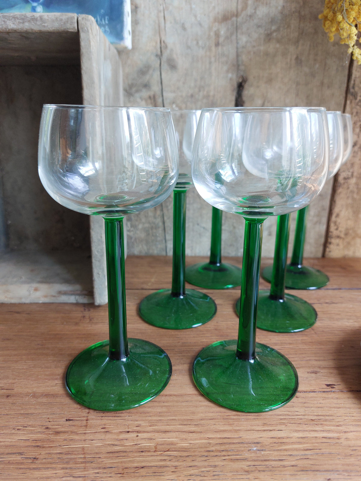 Lot de 6 verres à pied vintage