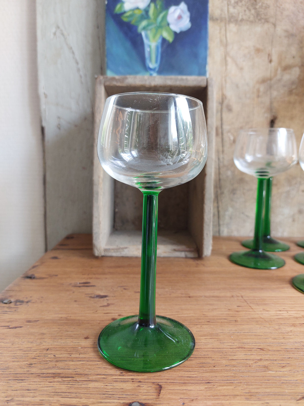 Lot de 6 verres à pied vintage