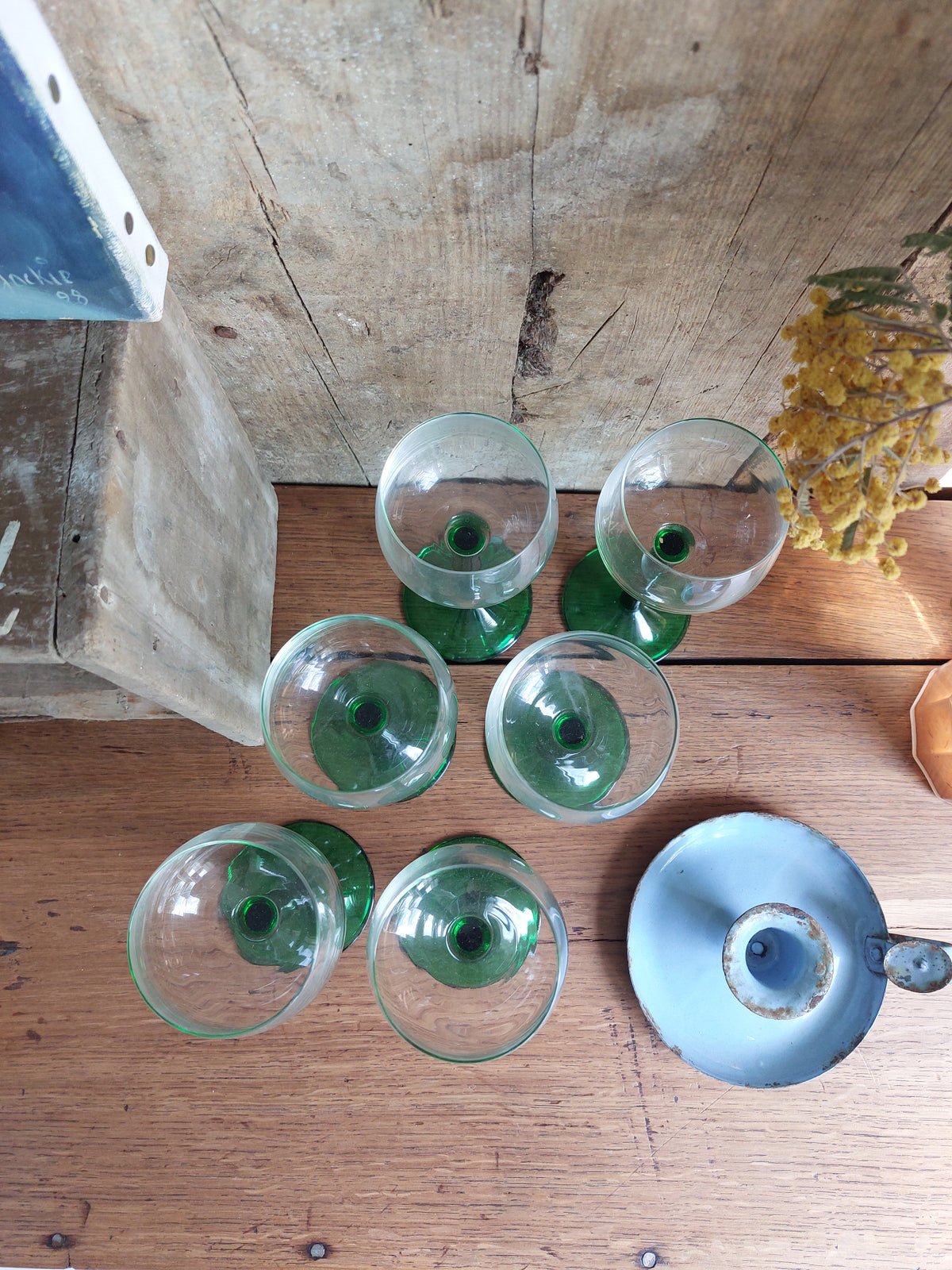 Lot de 6 verres à pied vintage