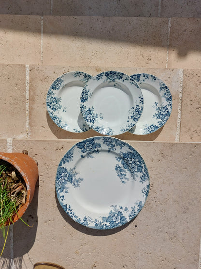 Lot de 3 assiettes creuses et 1 plat rond Terre de Fer St Amand & Hamage