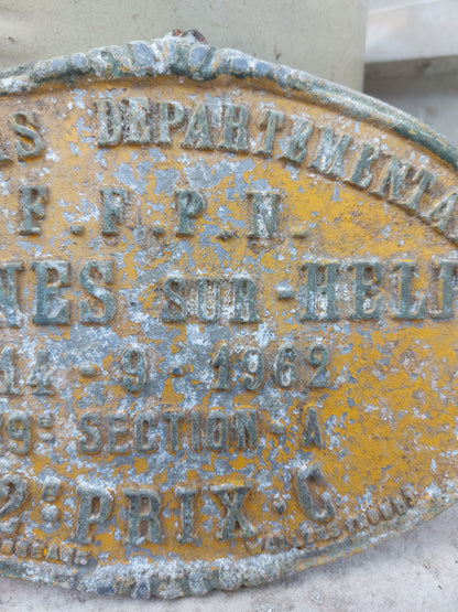 Plaque de concours agricole FFPN 1962