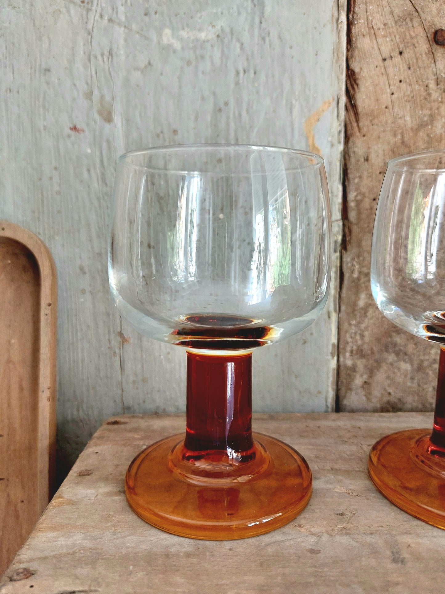 Lot de 6 verres ambrés Luminarc vintage