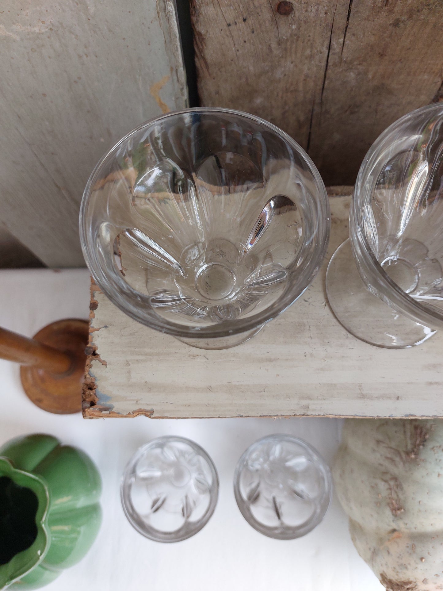 Lot de 6 verres à vin blanc anciens