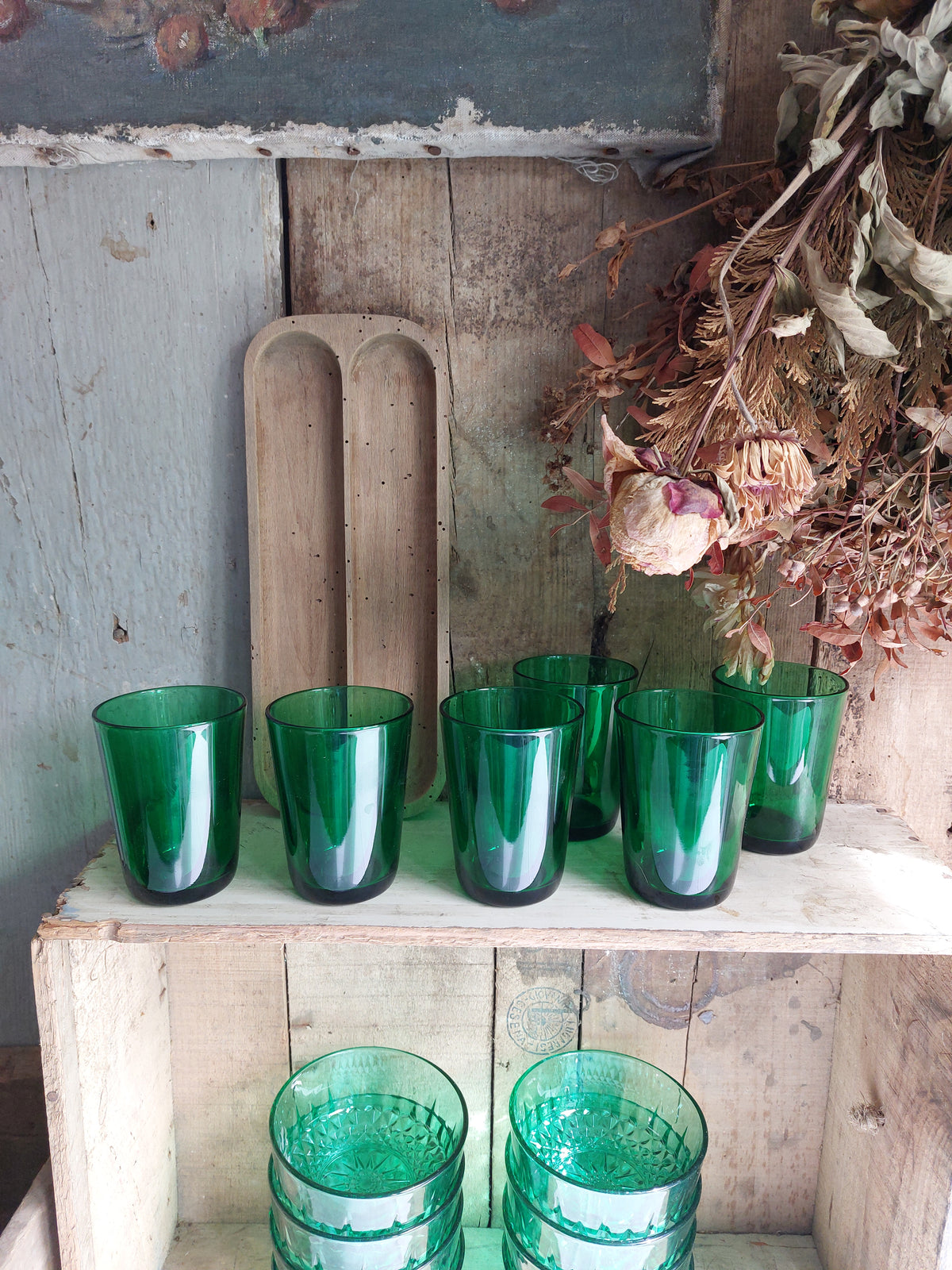 Lot de 6 gobelets à eau vert émeraude