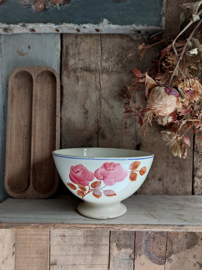 Ancien bol HBCM décor « Roses rouges »