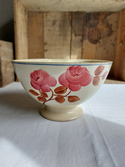 Ancien bol HBCM décor « Roses rouges »